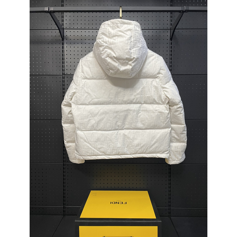 F**di down jacket technical fabric down jacket white