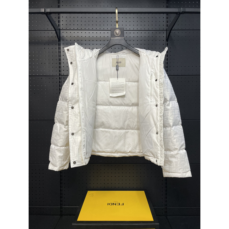 F**di down jacket technical fabric down jacket white