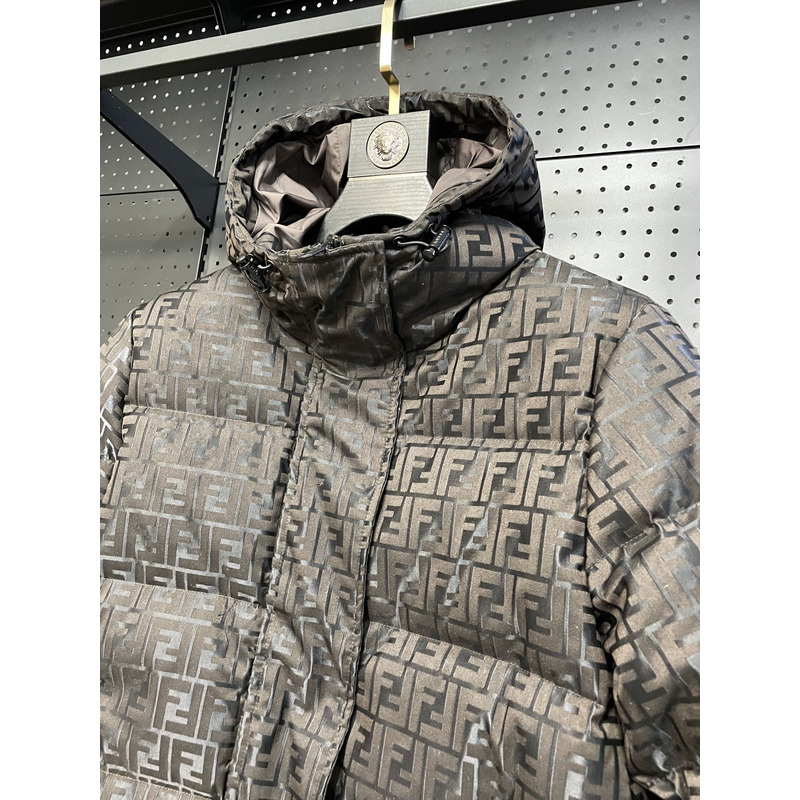 F**di down jacket technical fabric down jacket brown