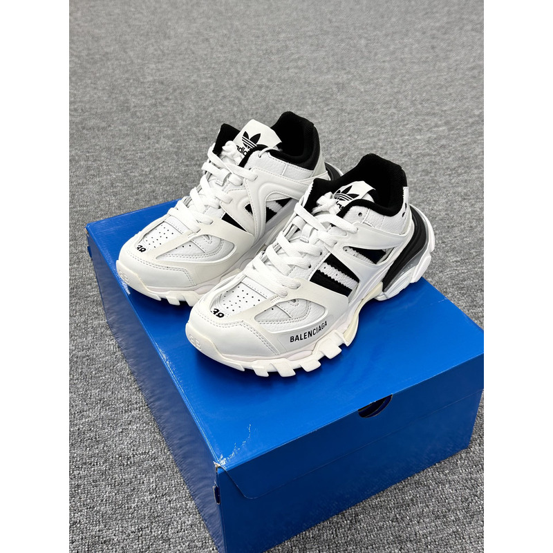 Ba*len*cia*ga Ba*len*cia*ga x ad*s track forum sneakers in white/black