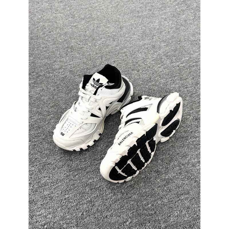 Ba*len*cia*ga Ba*len*cia*ga x ad*s track forum sneakers in white/black