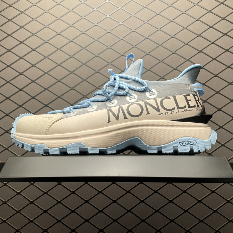 Moncler Moncler Trailgrip Lite2 Logo Print Ripstop And Rubber Sneakers Blue