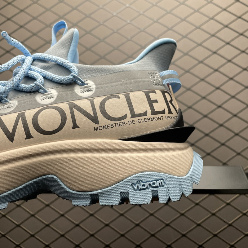 Moncler Moncler Trailgrip Lite2 Logo Print Ripstop And Rubber Sneakers Blue