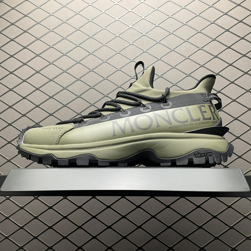 Moncler Trailgrip Lite2 Logo Print Ripstop And Rubber Sneakers Light Green