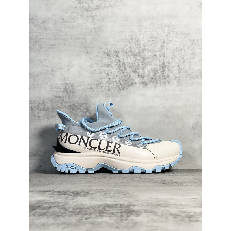 Moncler Trailgrip Lite2 Logo Print Ripstop And Rubber Sneakers Blue