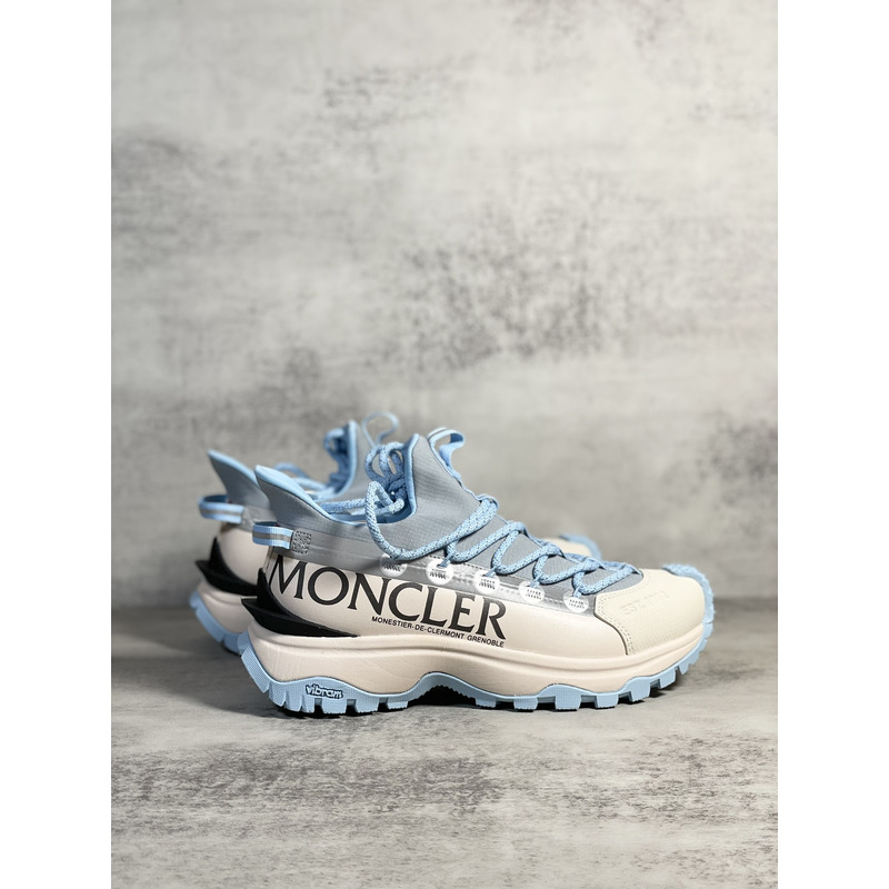 Moncler Trailgrip Lite2 Logo Print Ripstop And Rubber Sneakers Blue