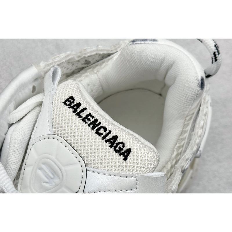 Ba*len*cia*ga runner graffiti sneaker in white and blue mesh and nylon