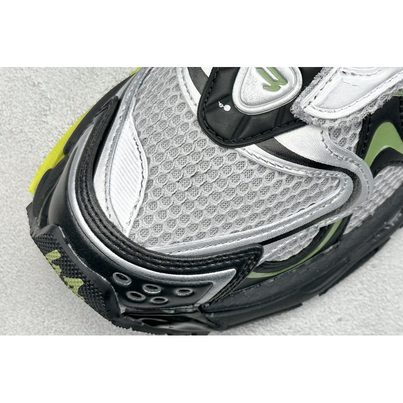 Ba*len*cia*ga runner 2.0 sneaker in silver, grey,kaki and neon yellow mesh, polyurethane and polyester