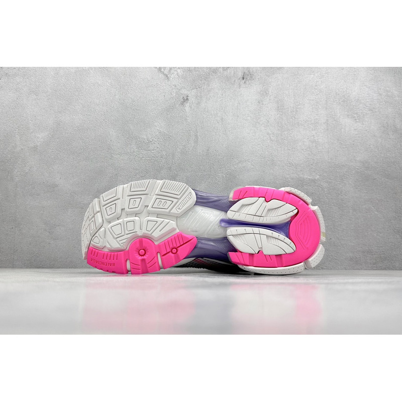 Ba*len*cia*ga mesh and nylon runner sneaker in pink blue and white