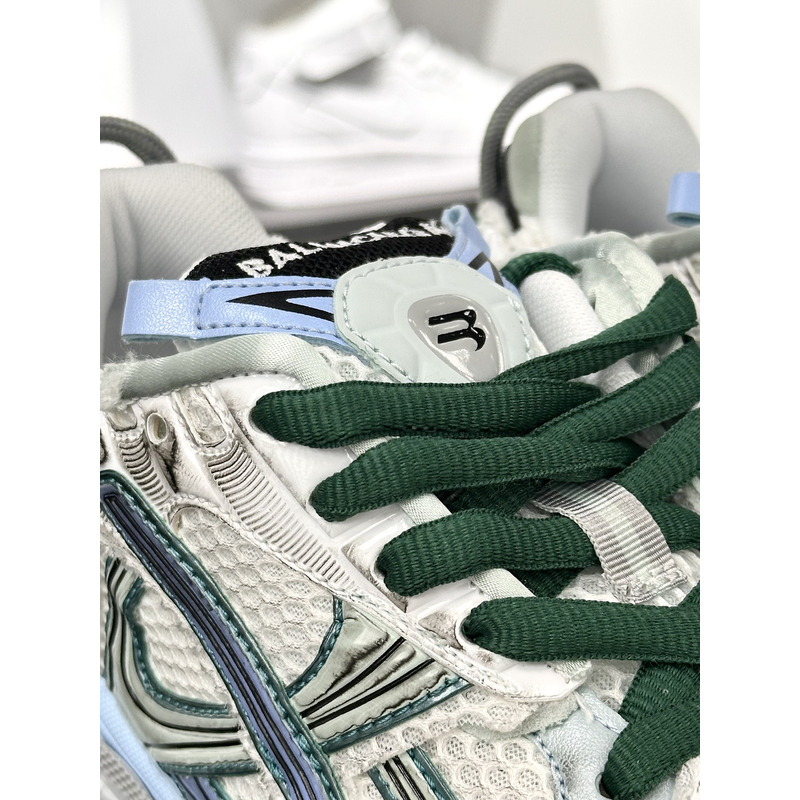 Ba*len*cia*ga mesh and nylon runner sneaker in green blue and white