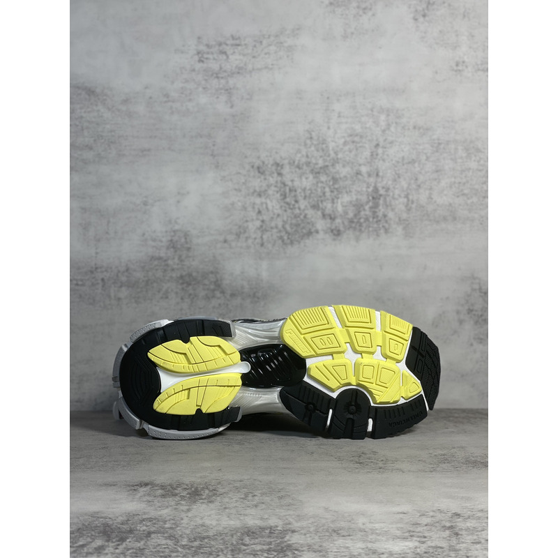 Ba*len*cia*ga mesh and nylon runner sneaker in grey yellow and black