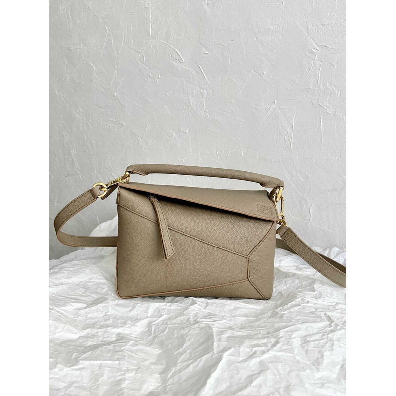 Loewe Calfskin Small Puzzle Bag Artichoke Beige