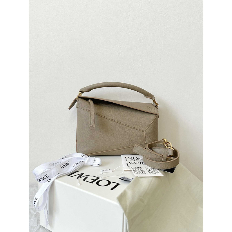 Loewe Calfskin Small Puzzle Bag Artichoke Beige