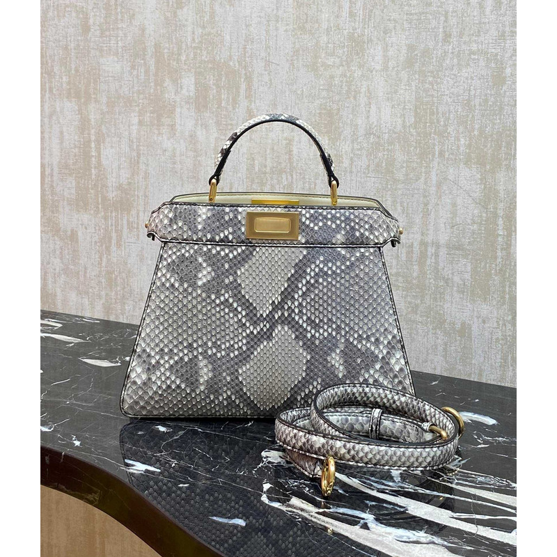 F**di peekaboo python bag in gray