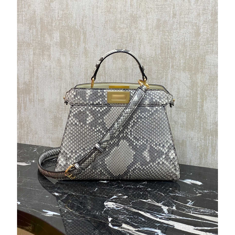 F**di peekaboo python bag in gray