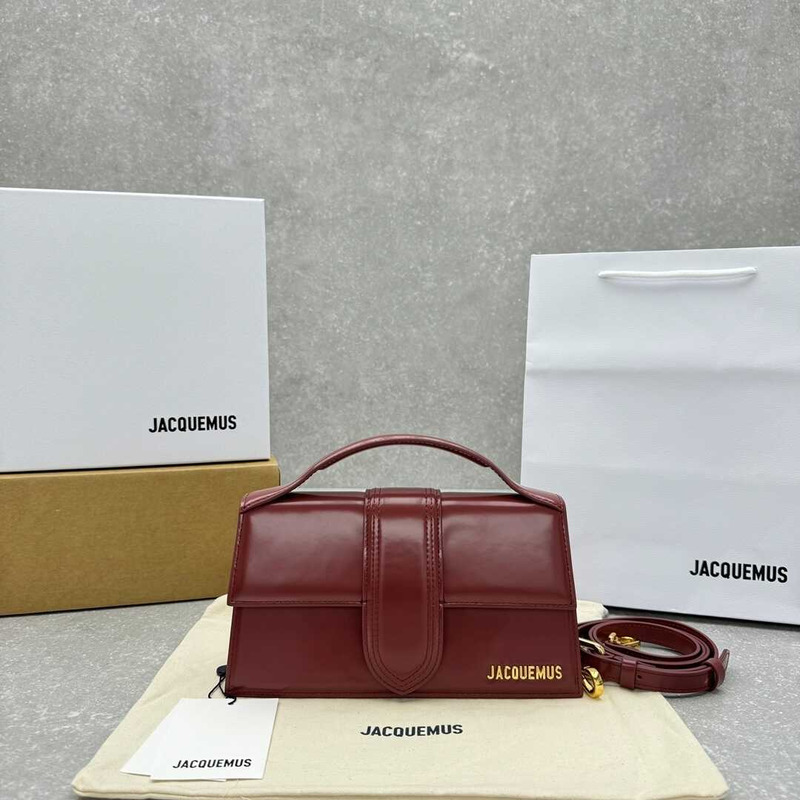 Jacquemus Le Grand Bambino Flap Bag Burgandy