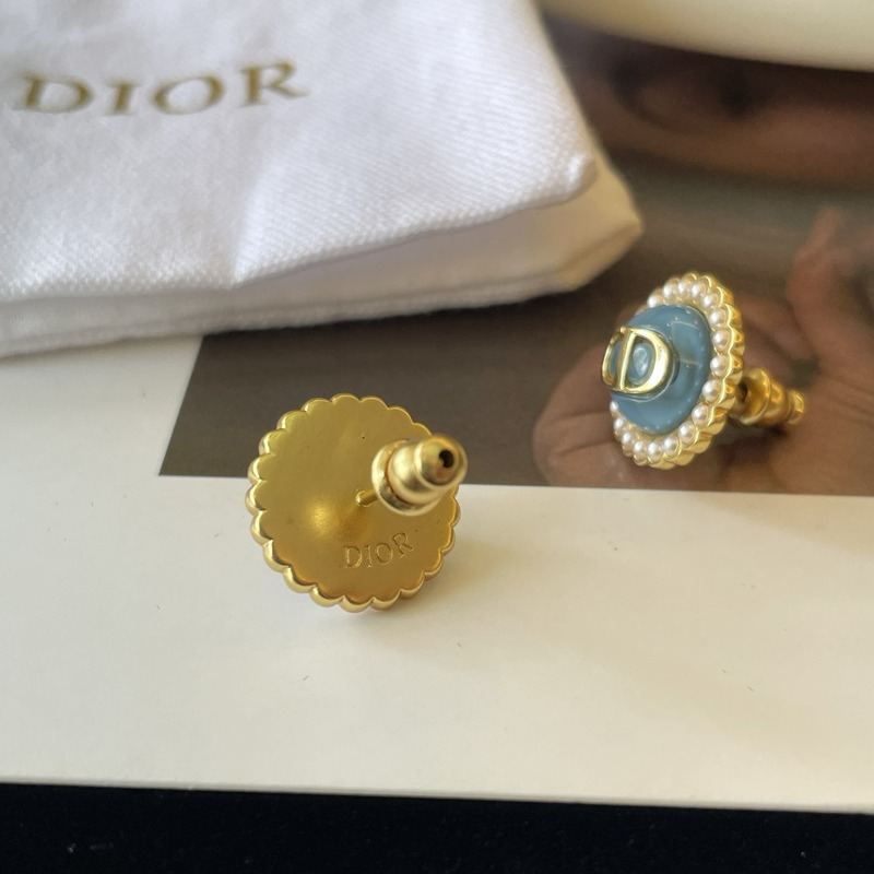 D*or D*oriviera baroque small cd earrings in gold/blue