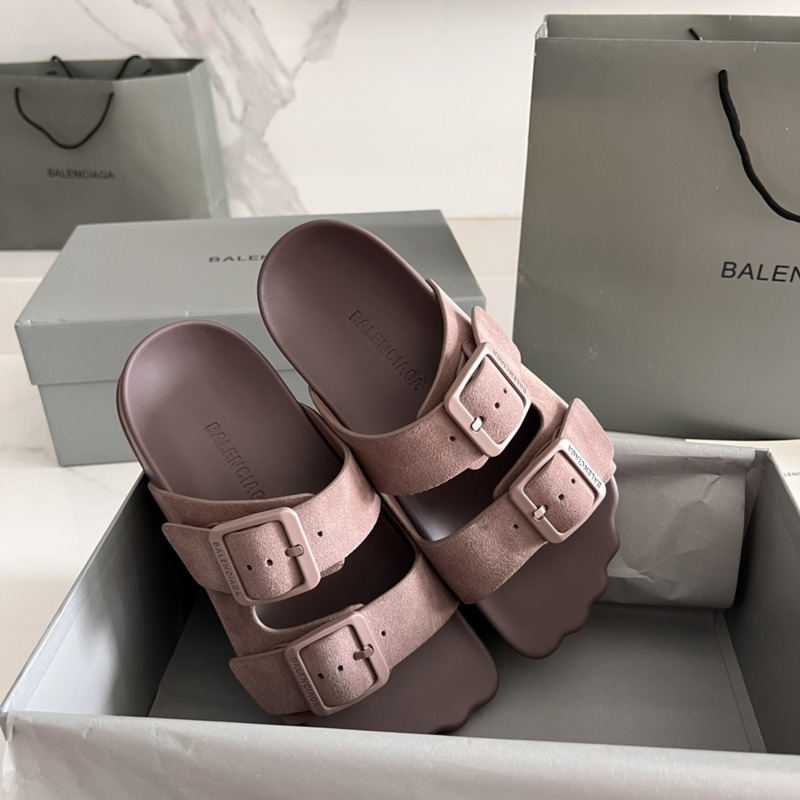 Ba*len*cia*ga women\''s sunday sandal suede calfskin pink