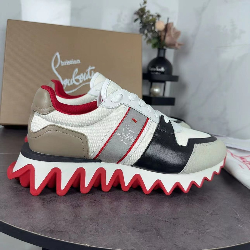 Ch**an louboutin nastroshark olona canva and calf leather men sneaker white