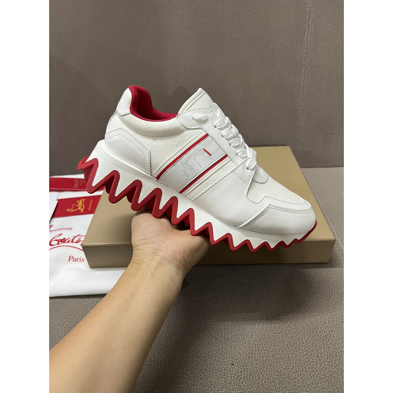 Ch**an louboutin nastroshark olona canva and calf leather men sneakers white