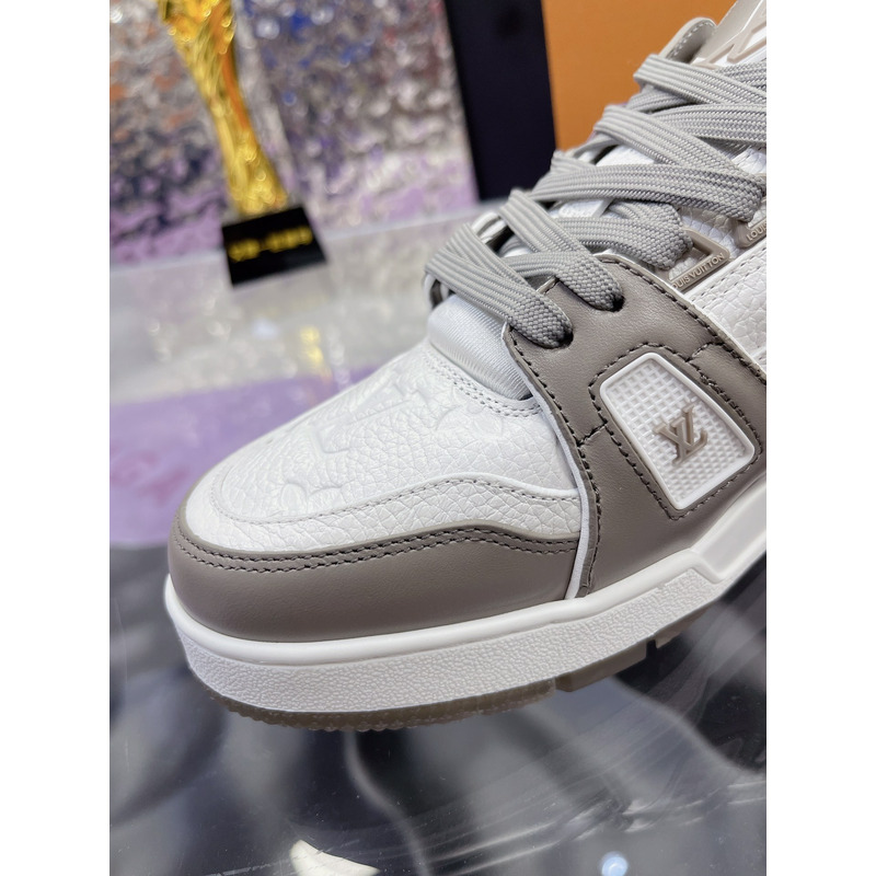 l**is V*t*n trainer sneaker gray and white