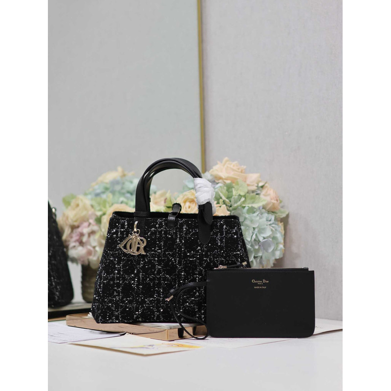 D*or small toujours bag black cannage tweed