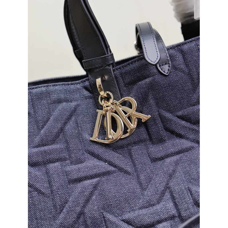 D*or large D*or toujours bag blue graphic cannage denim