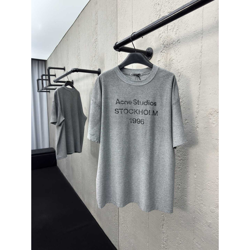 Acne Studios Logo Relaxed Fit Cotton Grey T-Shirt