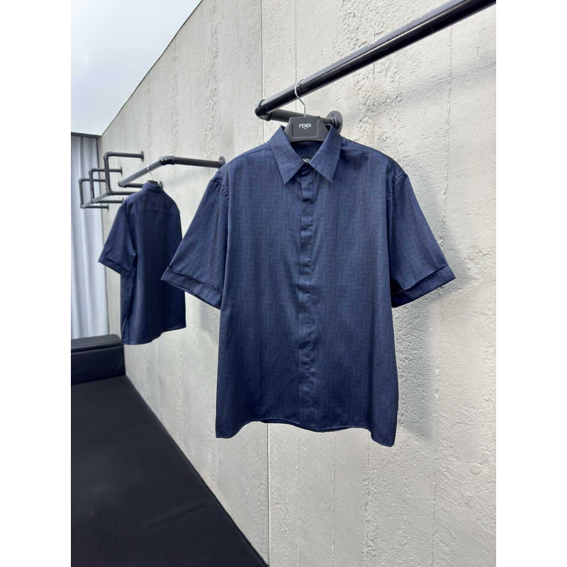 Fendi Blue FF Silk Shirt