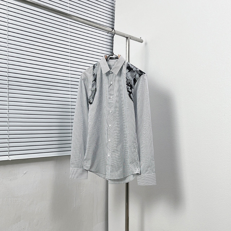 Alexander Mcqueen Polka Dot Pattern Embellished Harness Shirt Black And White