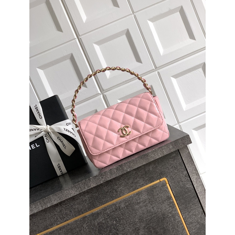 Chanel Classic Flap Bag Shiny Light Pink