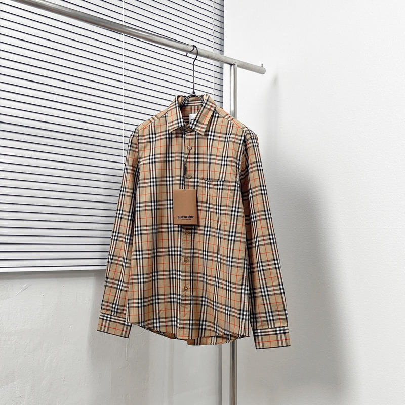 Burberry Slim Fit Check Stretch Cotton Shirt In Archive beige