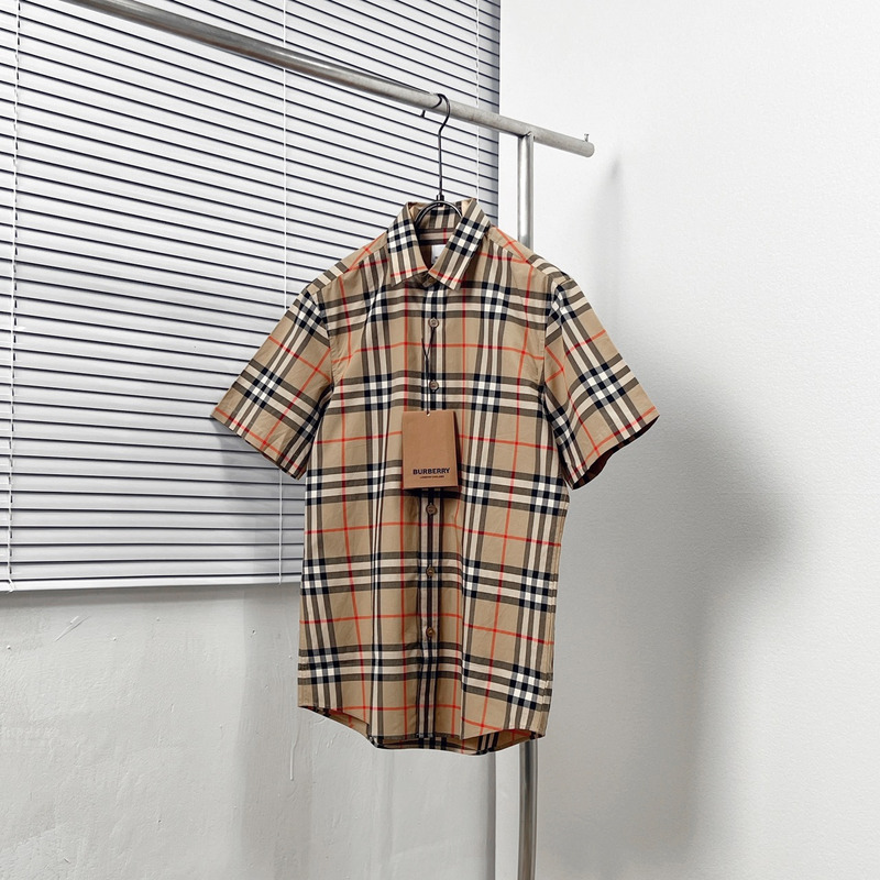 Burberry Check Cotton Shirt In Sand