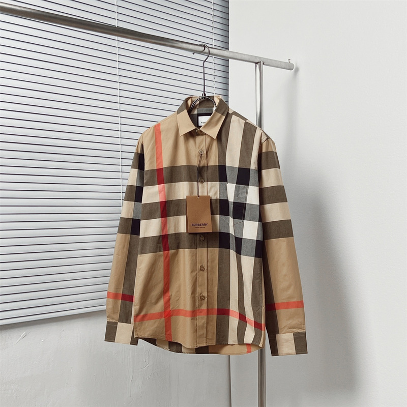 Burberry Slim Fit Check Cotton Long-Sleeved Shirt In Archive Beige
