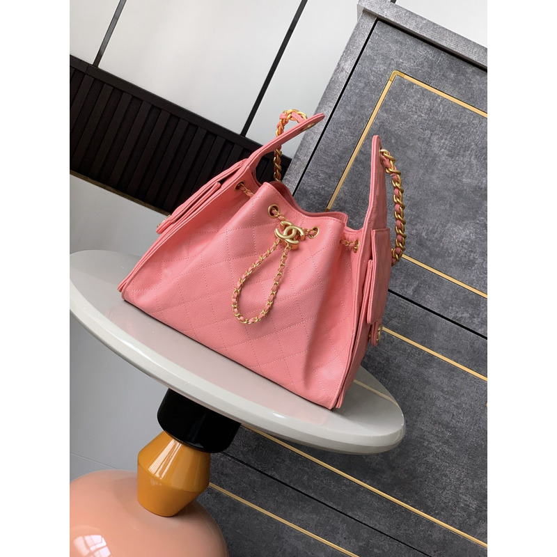 Chanel Grained Calfskin Gold-Tone Metal Light Pink