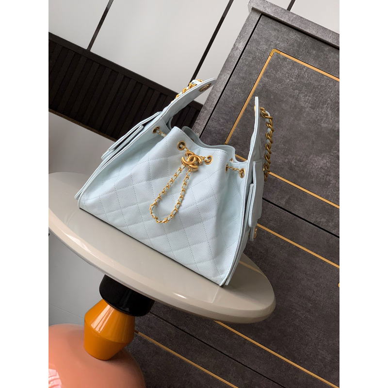 Chanel Light Aqua Leather Chain Shoulder Bag