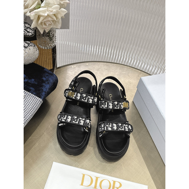 Dior Dioract Sandal Black Cannage Tweed