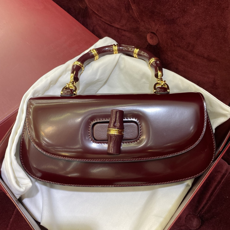 Gucci Bamboo Diva Medium Bag Red Leather