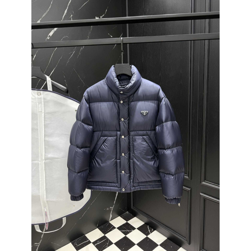 Prada Prada Re-Nylon Quilted Down Jacket in Navy
