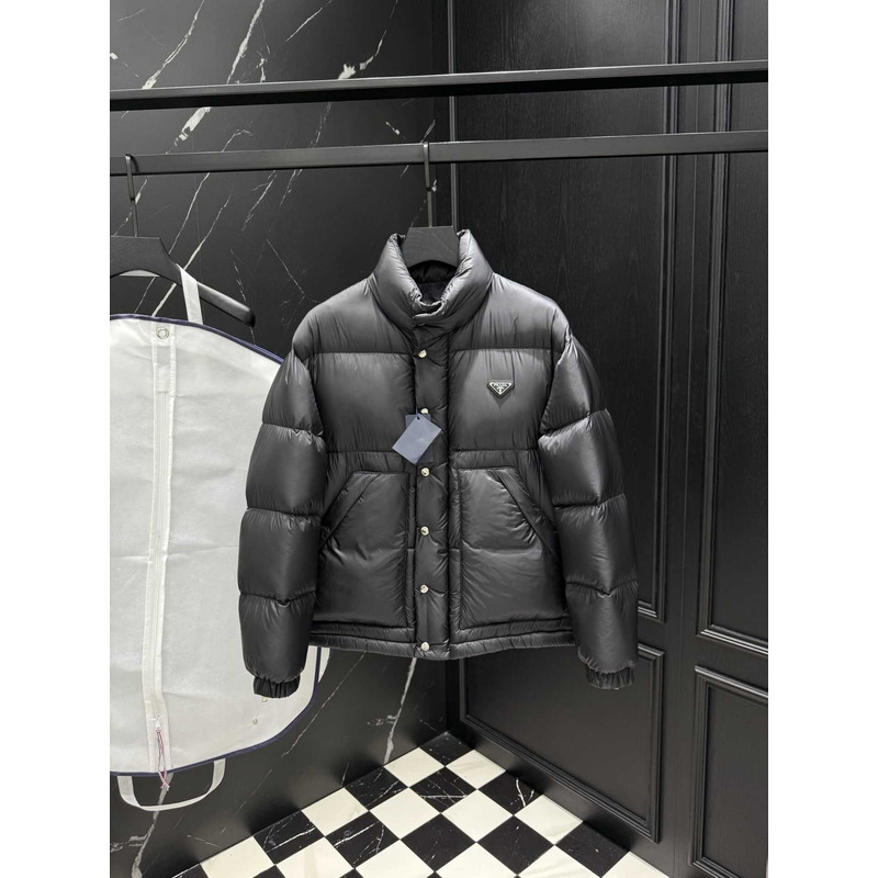 Prada Re-Nylon Quilted Down Jacket in Black