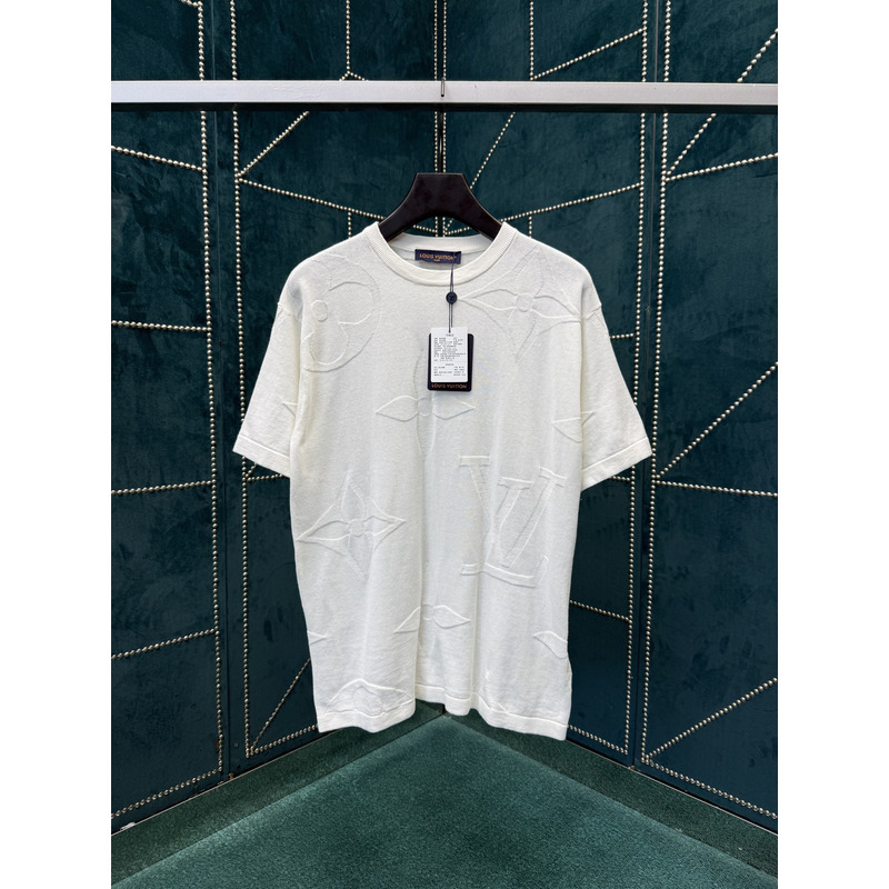 Louis Vuitton Monogram Embroidered Cotton T-Shirt White