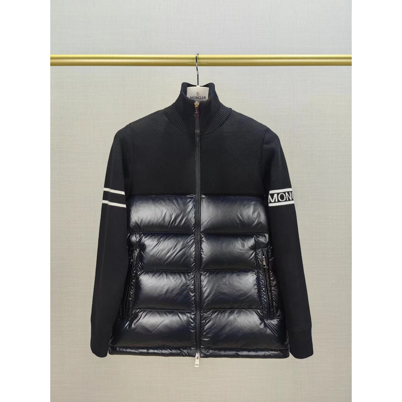Moncler Zip-Up Padded Cardigan Black