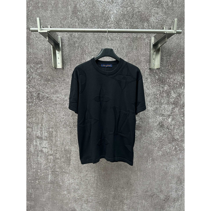 Louis Vuitton Monogram Short-Sleeved Cotton Crewneck Black