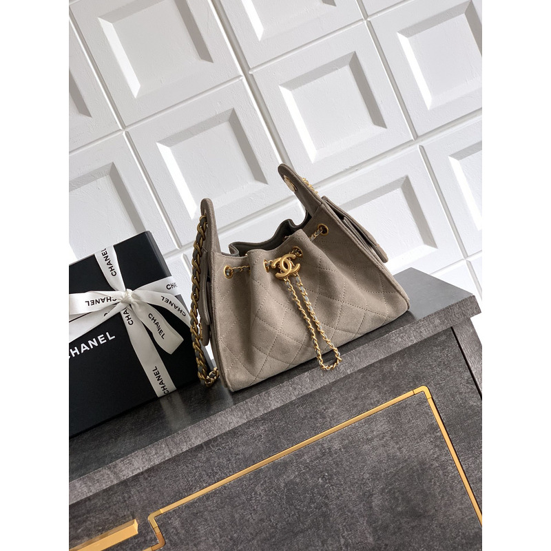 Chanel 25 Mini Handbag In Light Khaki Grey