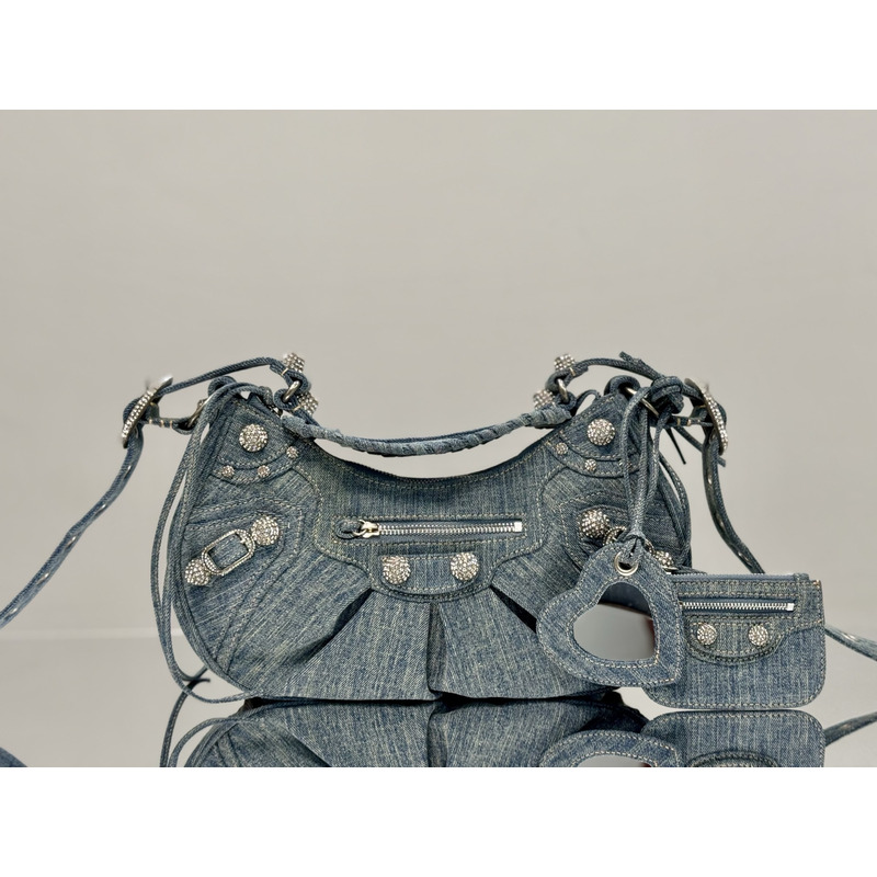Balenciaga Le Cagole Shoulder Bag Small With Rhinestones