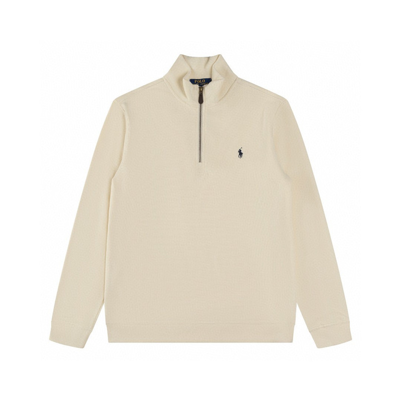 Ralph Lauren Estate-Rib Half-Zip Pullover In Beige