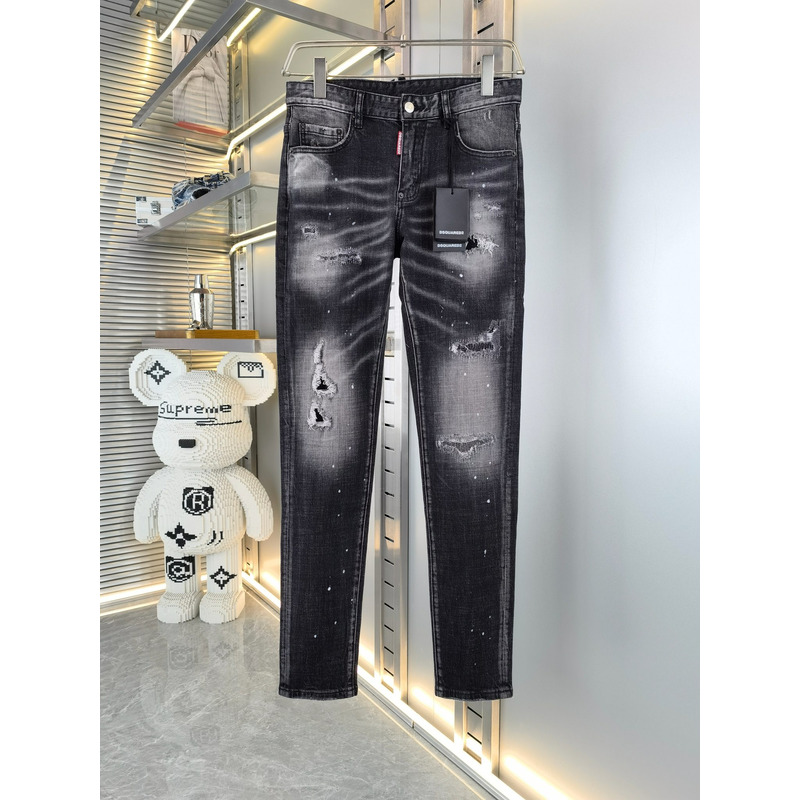Dsquared2 Cool Guy Distressed Paint-Splatter Jeans In Black