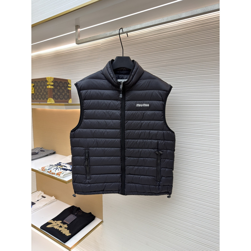 Miu Miu Black Light Pongé Down Vest