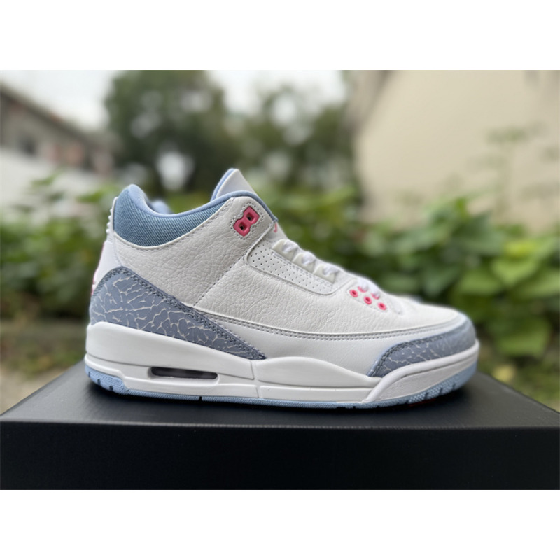 Nike Air Jordan 3 Retro Sneakers In White/Cobalt Bliss/Pink Glow