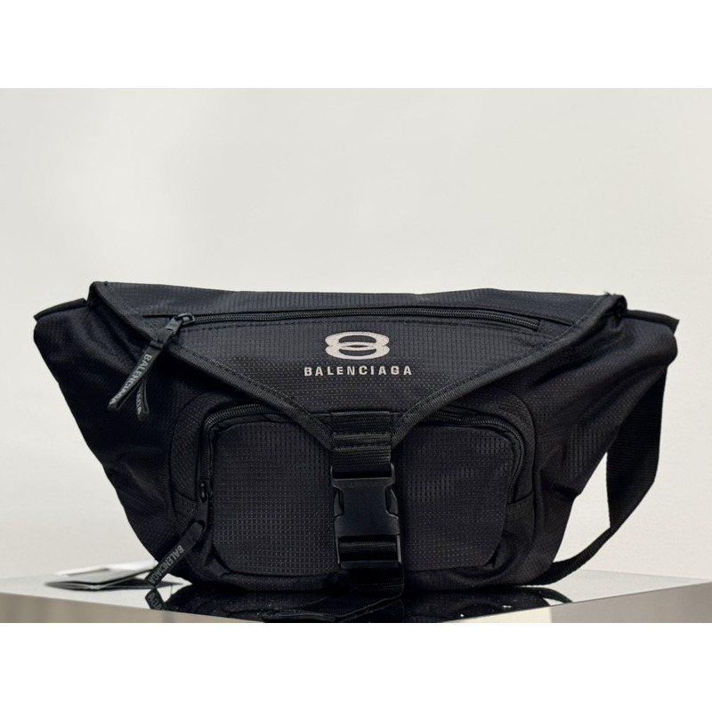 Balenciaga Beltbag In Black Recycled Nylon